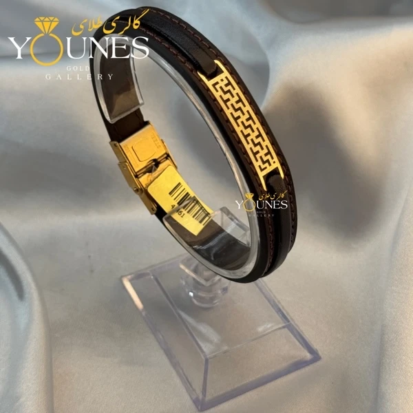 دستبند طلا چرم مردانه ورسای L123